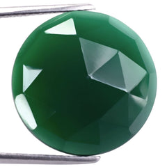 GREEN ONYX ROSE CUT ROUND CAB 18MM (MEDIUM/CLEAN) 10.09 Cts.