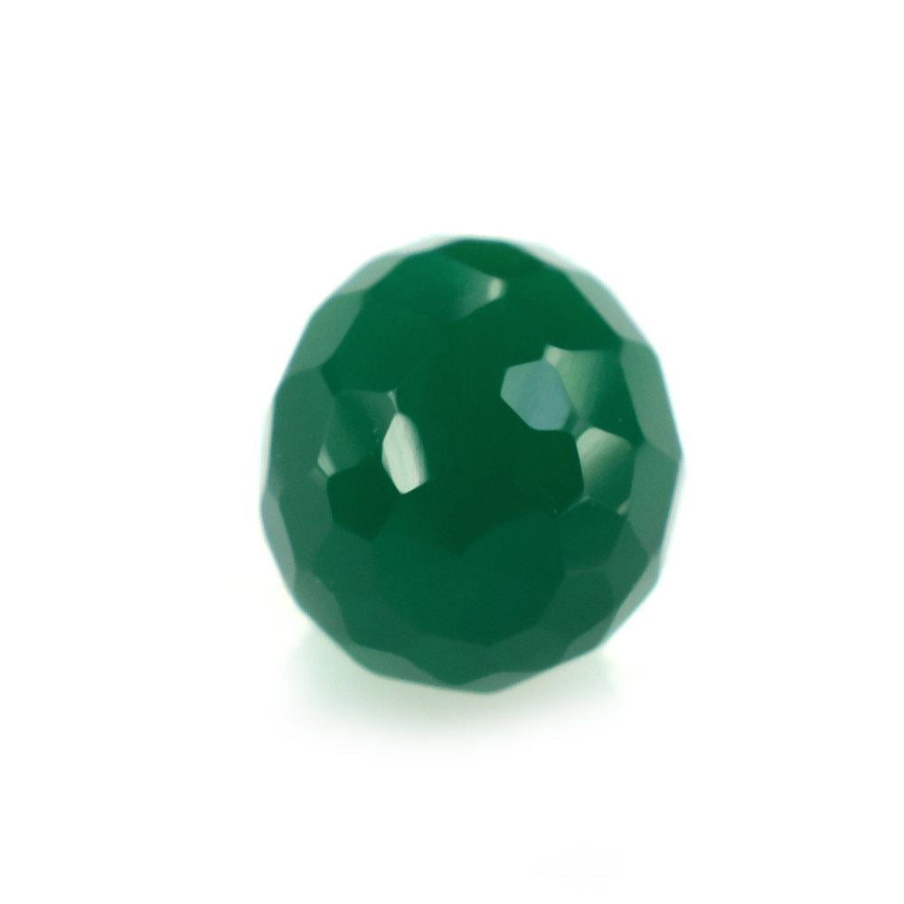 GREEN ONYX FACETED DROPS (HALF DRILL) 6X4MM 0.70 Cts.