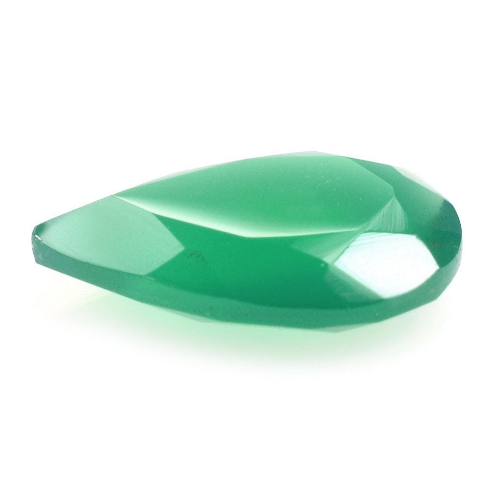 GREEN ONYX BOTH SIDE TABLE CUT PEAR 12X8MM 1.90 Cts.