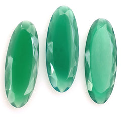 GREEN ONYX BOTH SIDE TABLE CUT OVAL 35X13MM 12.41 Cts.