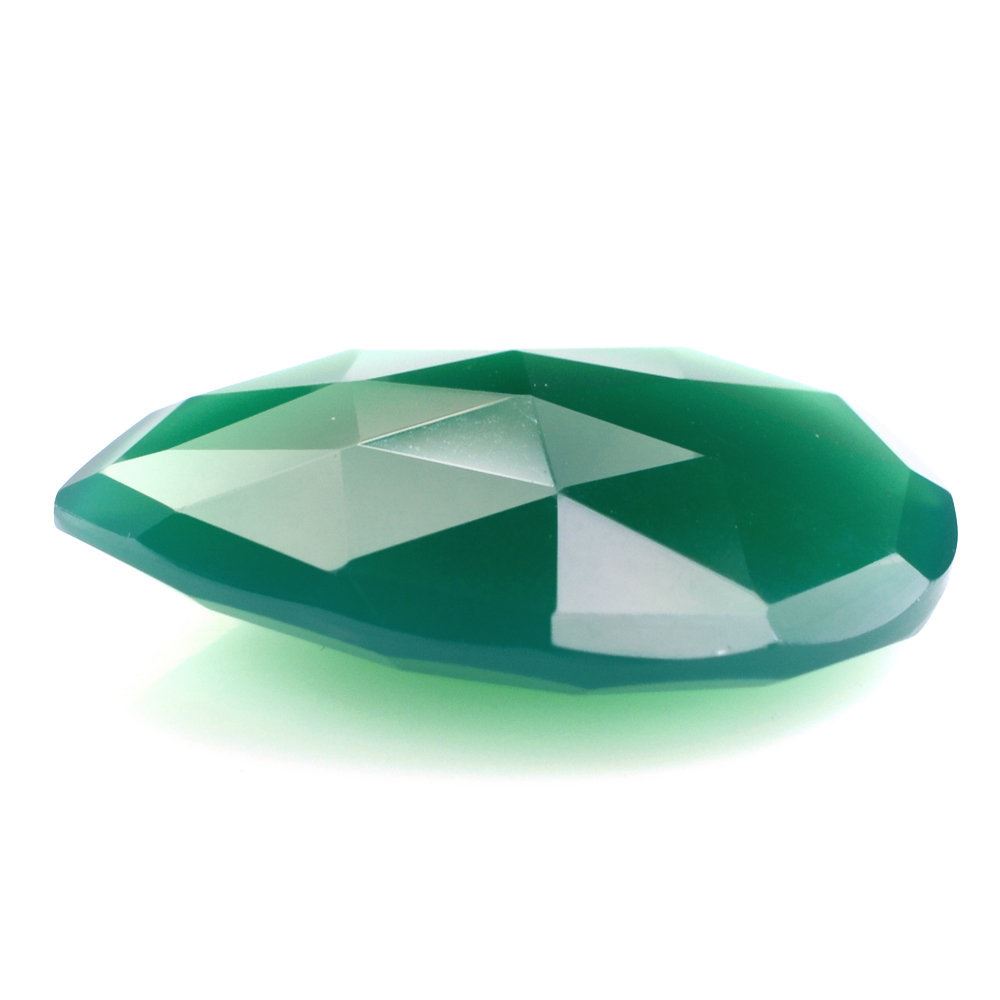 GREEN ONYX ROSE CUT BRIOLETTE PEAR 26X22MM 21.30 Cts.