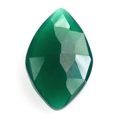 GREEN ONYX ROSE CUT BRIOLETTE IRREGULAR ONION SHAPE 14X9MM 2.64 Cts.