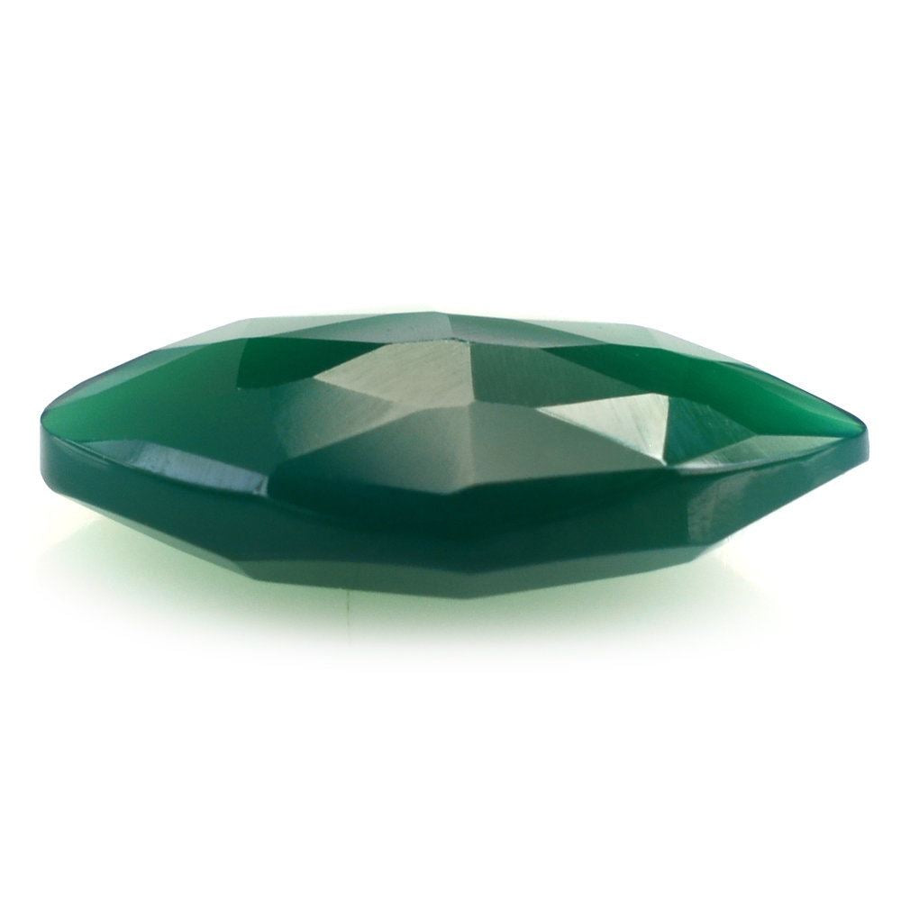 GREEN ONYX ROSE CUT BRIOLETTE IRREGULAR ONION SHAPE 14X9MM 2.64 Cts.