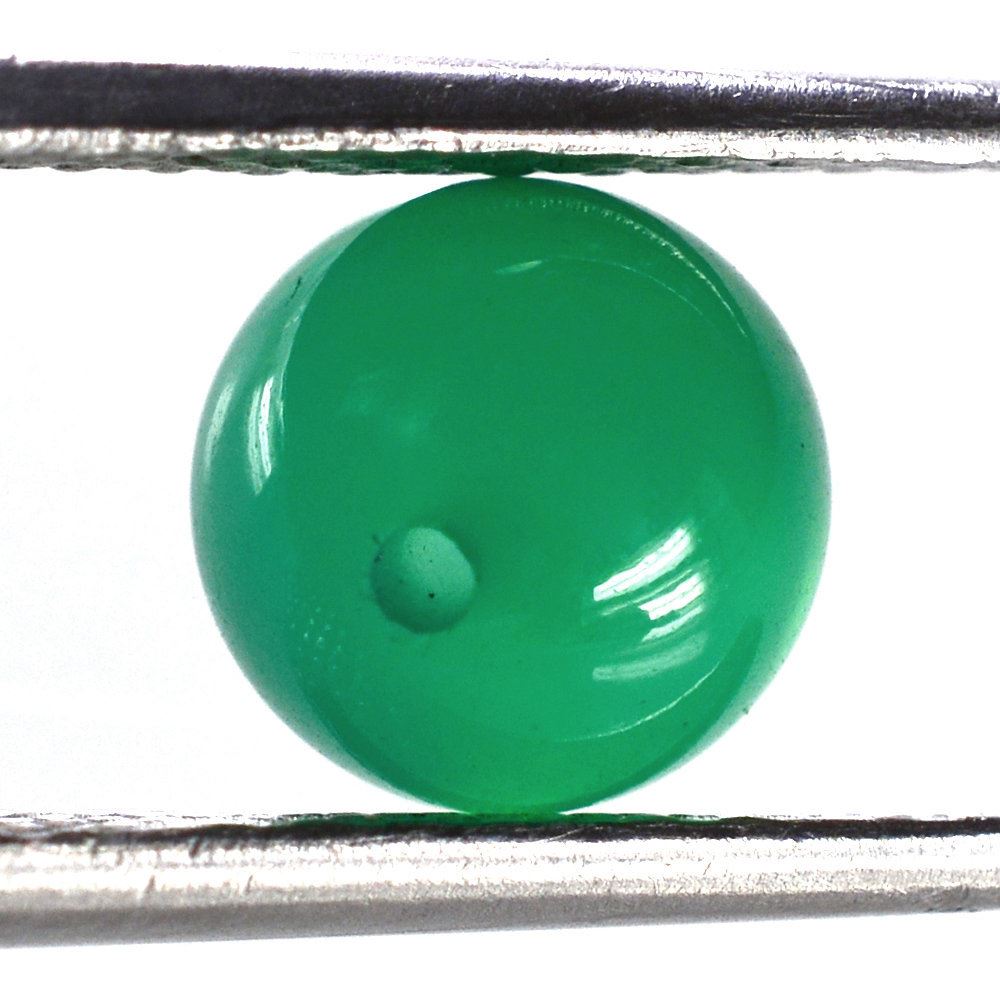 GREEN ONYX PLAIN BALLS (HALF DRILL 0.80MM) 7MM 2.43 Cts.