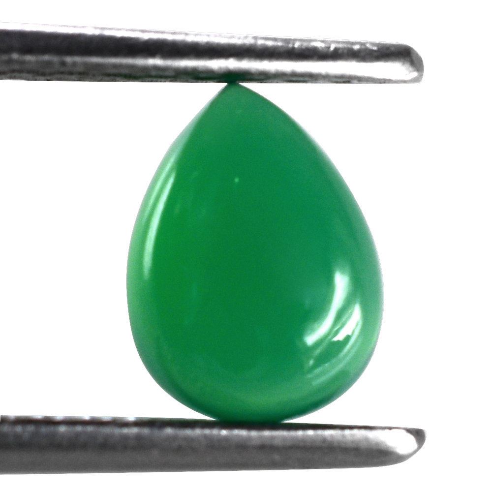 GREEN ONYX PEAR CAB 8X6MM 1.18 Cts.