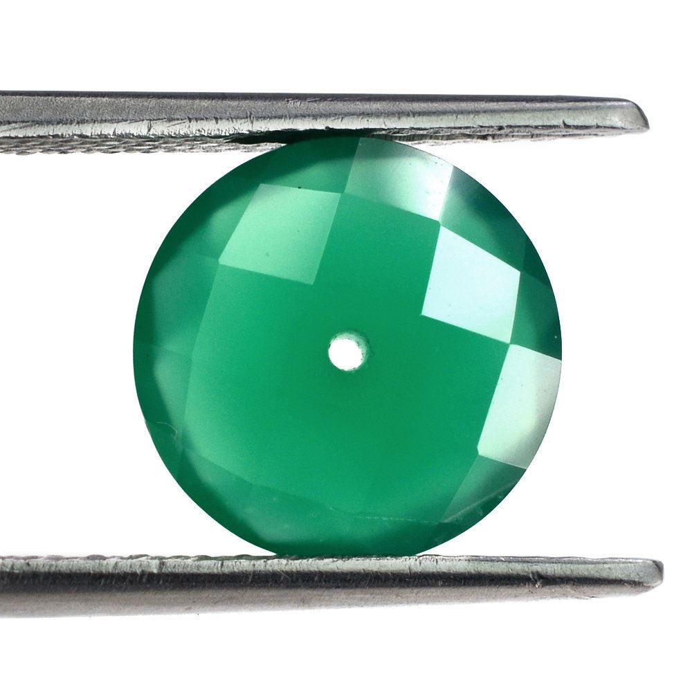 GREEN ONYX BRIOLETTE ROUND (FULL DRILL) 11MM 3.68 Cts.