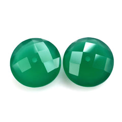 GREEN ONYX BRIOLETTE ROUND (FULL DRILL) 11MM 3.68 Cts.