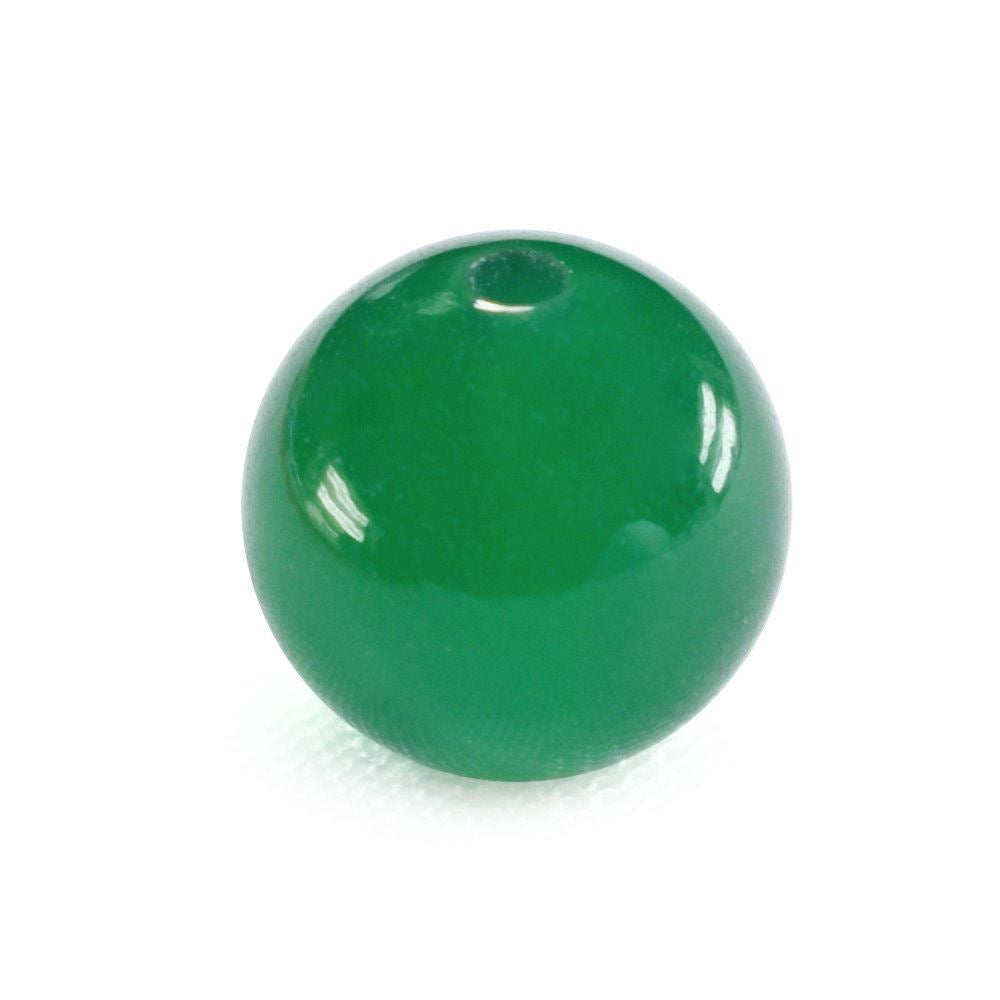 GREEN ONYX PLAIN ROUND BALLS (FULL DRILL 1.50MM) 10MM 6.81 Cts.