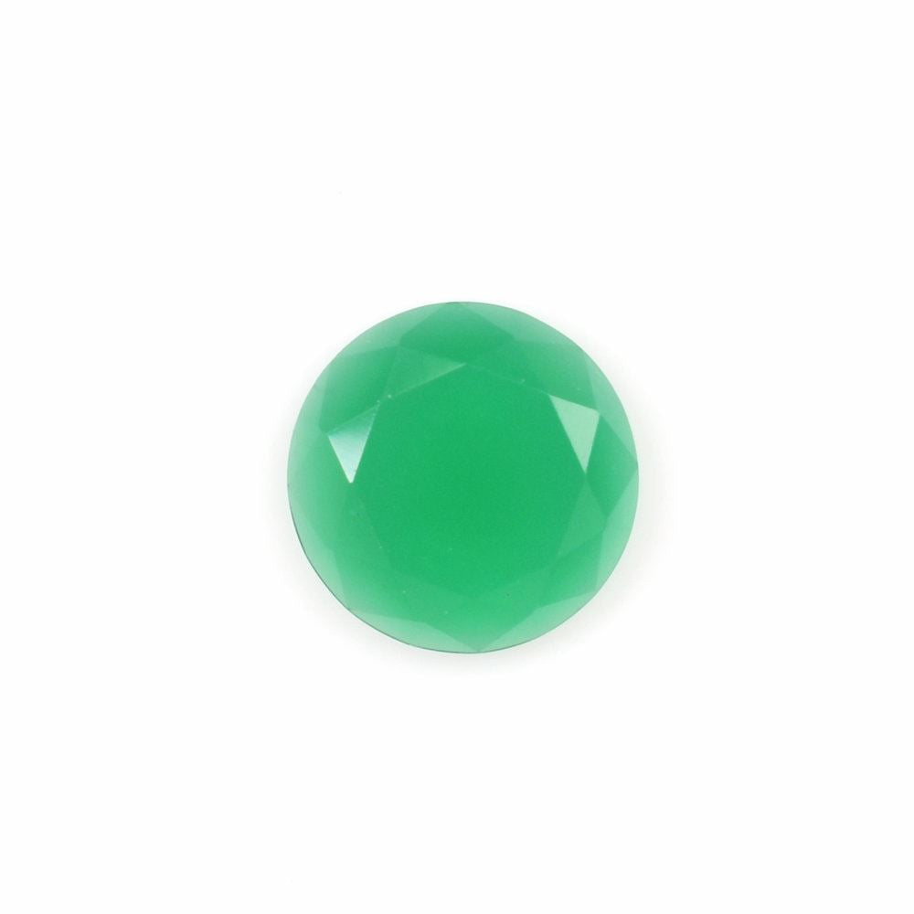 GREEN ONYX TABLE CUT ROUND CAB 6MM 0.45 Cts.