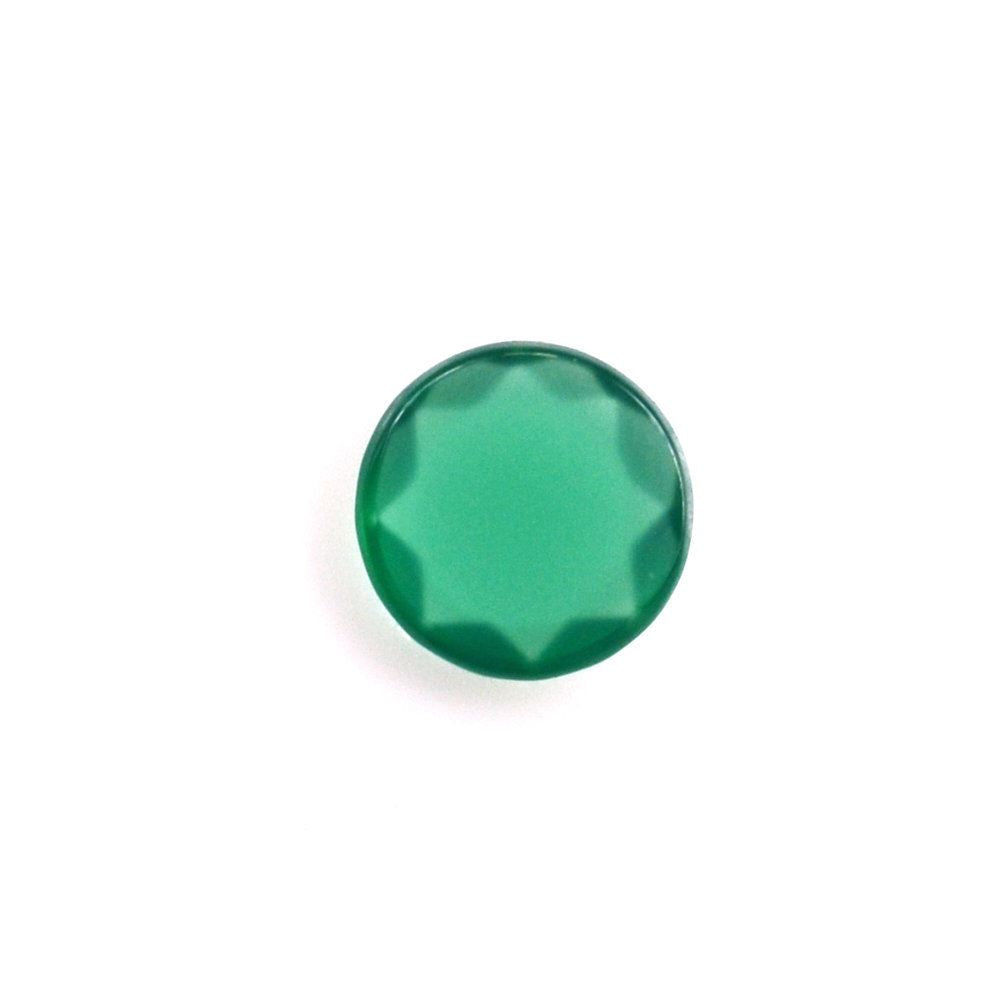 GREEN ONYX TABLE CUT ROUND CAB 4MM 0.16 Cts.