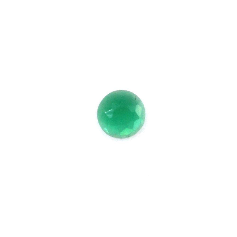 GREEN ONYX TABLE CUT ROUND CAB 2MM 0.03 Cts.