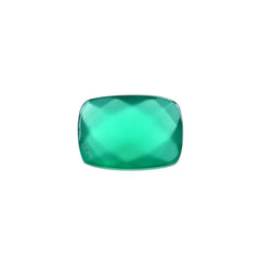 GREEN ONYX CHECKER CUT CUSHION CAB 7X5MM 0.70 Cts.