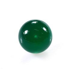 GREEN ONYX PLAIN ROUND BALL (HALF DRILL 0.75)(VERY DARK)(OPAQUE) 10.00X10.00 MM 7.06 Cts.