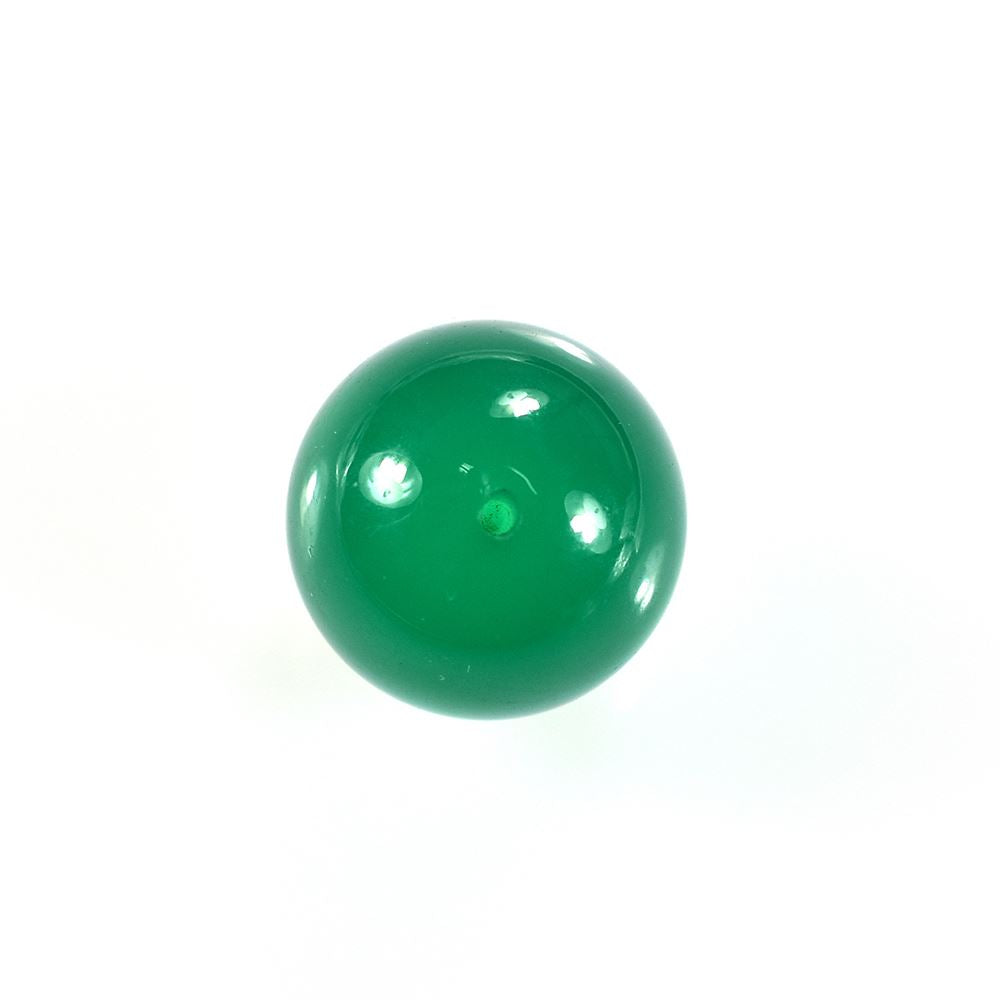 GREEN ONYX PLAIN ROUND BALL (H/D_0.75)(MEDIUM)(SEMI MILKY) 8.00X8.00 MM 7.00 Cts.