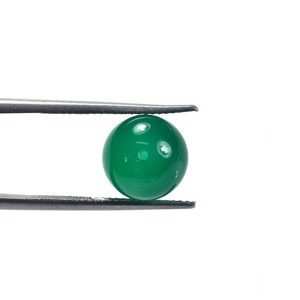 GREEN ONYX PLAIN ROUND BALL (DARK)(CLEAN)(H/D_0.75) 10.00X10.00 MM 6.98 Cts.