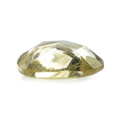 GOLDEN RUTILE QUARTZ ROSE CUT TOP PLAIN TRILLIONISH 13X11MM 0.85 Cts.