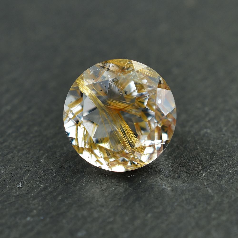 GOLDEN RUTILE QUARTZ CUT ROUND (GOLDEN RUTILE/MODED RUTILE) 8.00X8.00 MM 1.72 Cts.