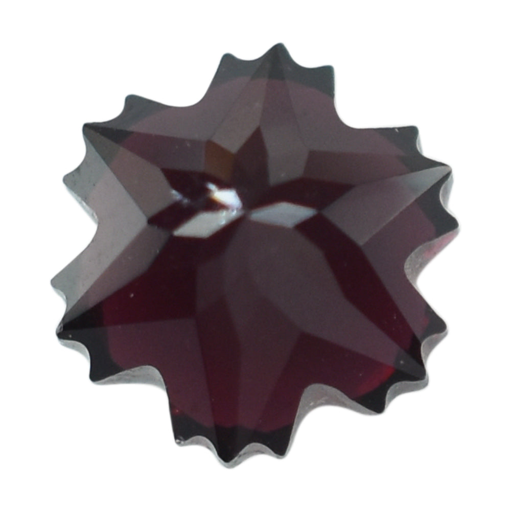 RED GARNET (MEDIUM) CUT SNOWFLAKE SHAPE 8MM (TH. 6.00MM) 3.40 Cts.