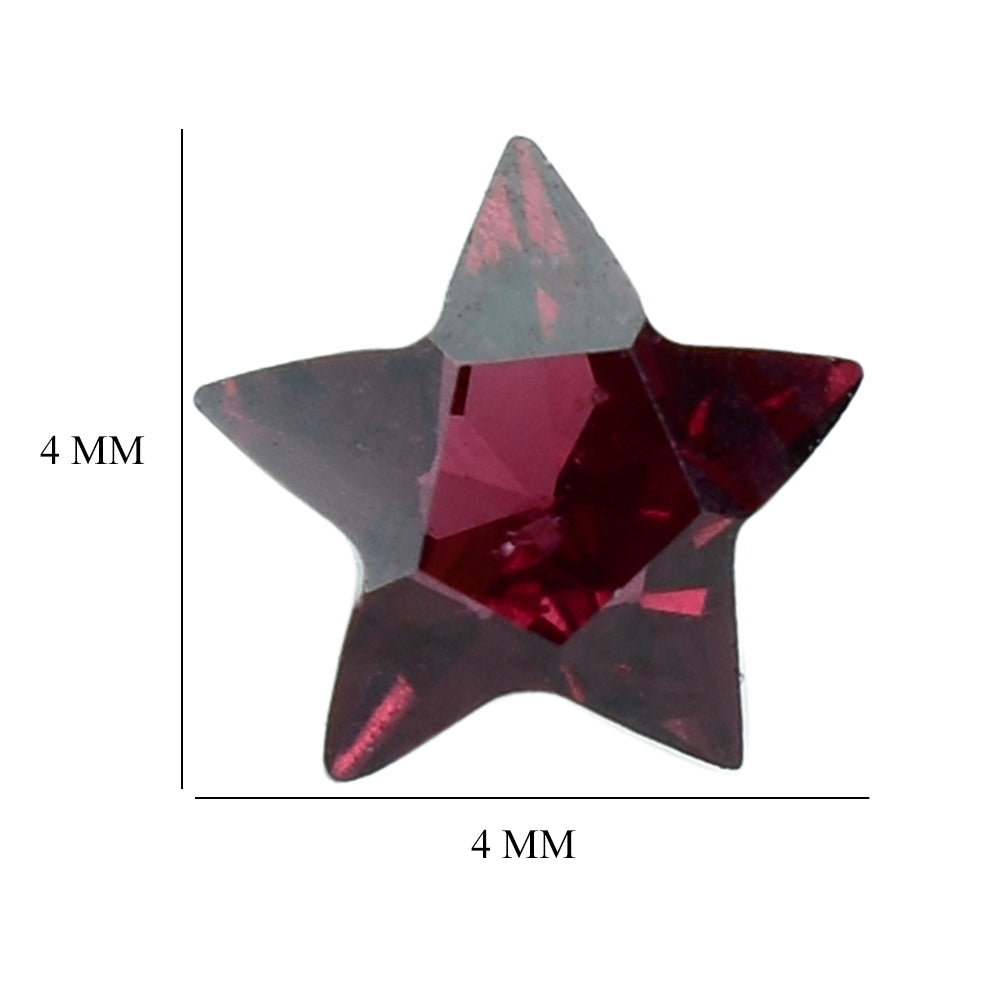 RED GARNET (OPEN) CUT STAR 4MM (TH:-2.60-3.00MM) 0.29 Cts.