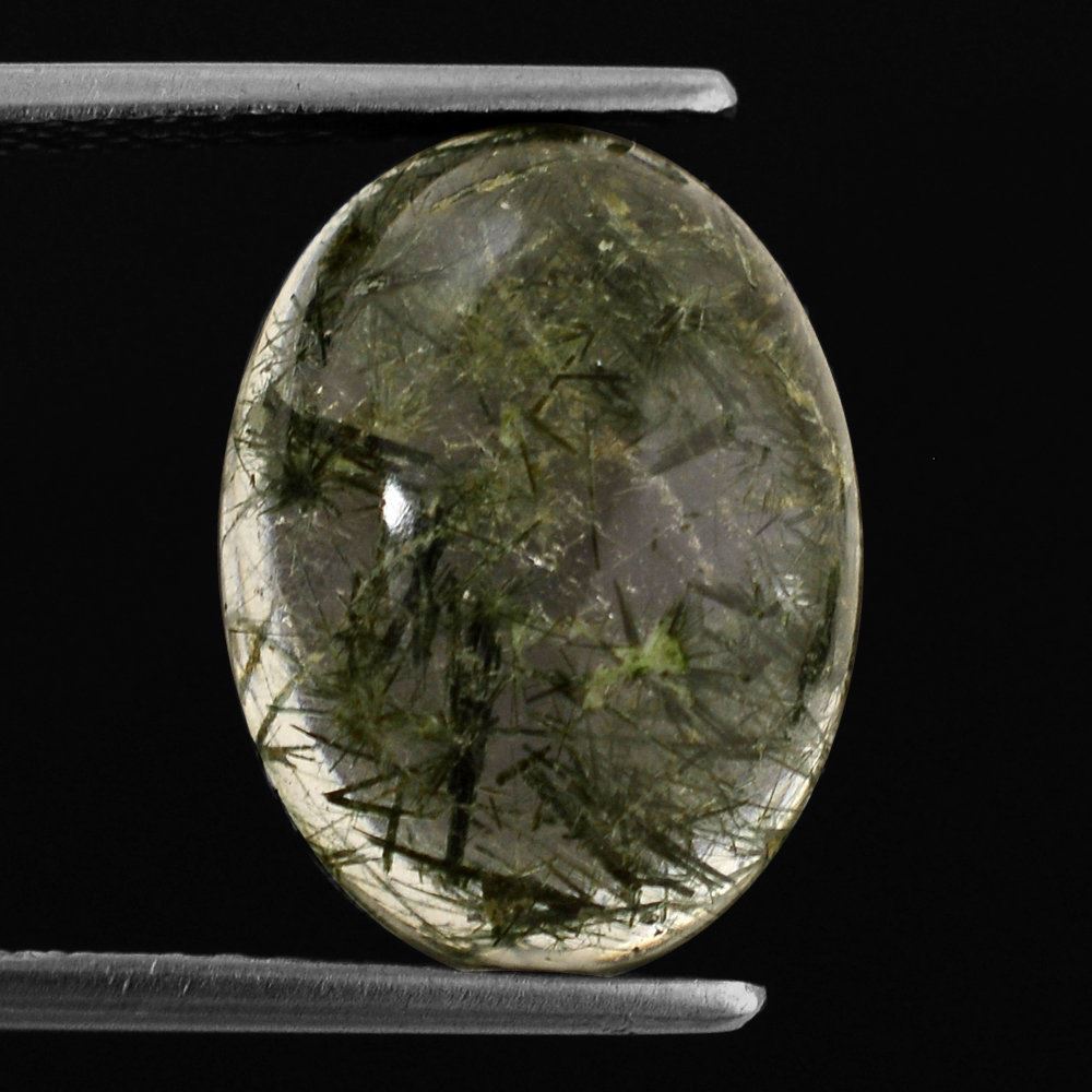 GREEN RUTILE QUARTZ OVAL CAB 16X12MM 9.33 Cts.