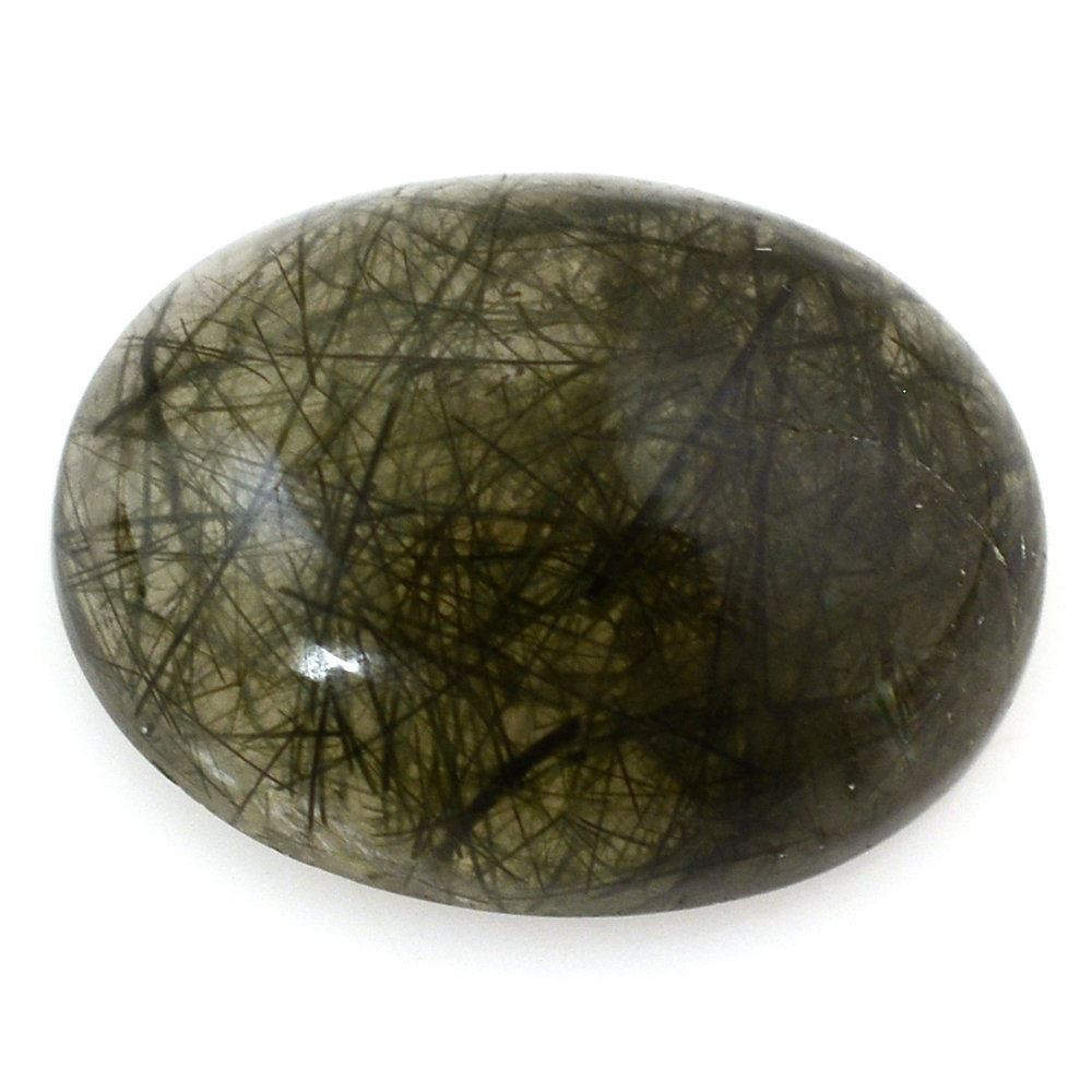 GREEN RUTILE QUARTZ OVAL CAB 16X12MM 9.36 Cts.