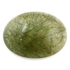 GREEN RUTILE QUARTZ OVAL CAB 16X12MM 9.25 Cts.