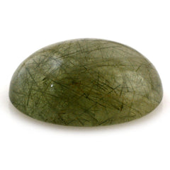 GREEN RUTILE QUARTZ OVAL CAB 16X12MM 9.25 Cts.