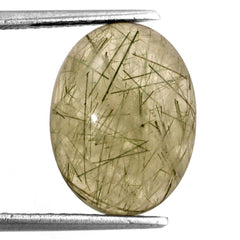 GREEN RUTILE QUARTZ OVAL CAB 16X12MM 9.28 Cts.