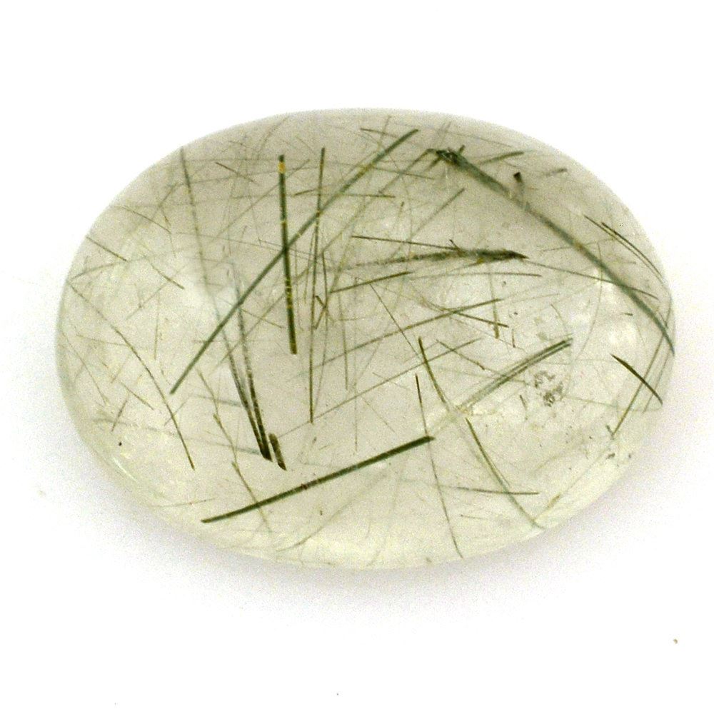 GREEN RUTILE QUARTZ OVAL CAB 16X12MM 8.95 Cts.