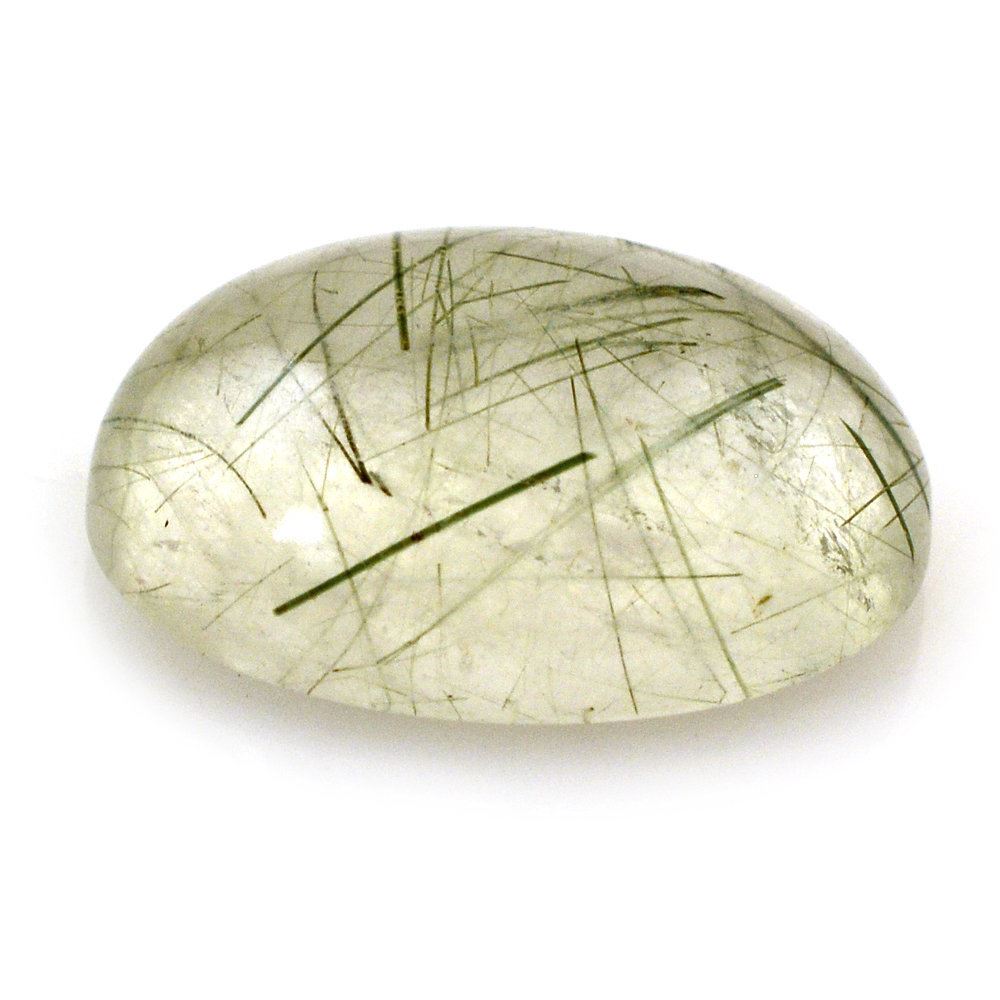 GREEN RUTILE QUARTZ OVAL CAB 16X12MM 8.95 Cts.