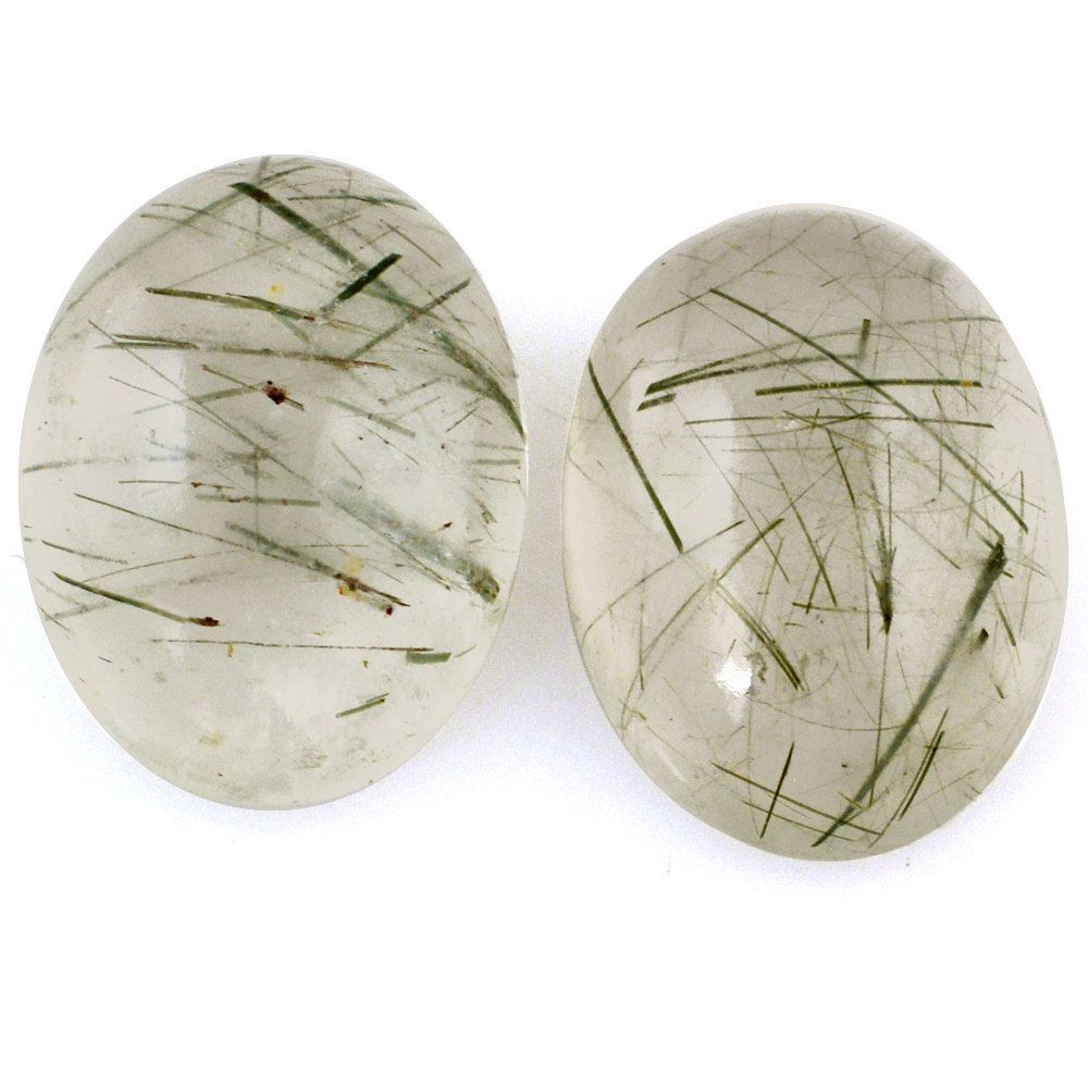 GREEN RUTILE QUARTZ OVAL CAB 16X12MM 8.95 Cts.