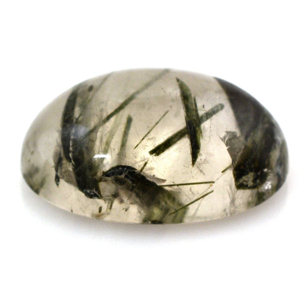 GREEN RUTILE QUARTZ OVAL CAB 16X12MM 9.35 Cts.