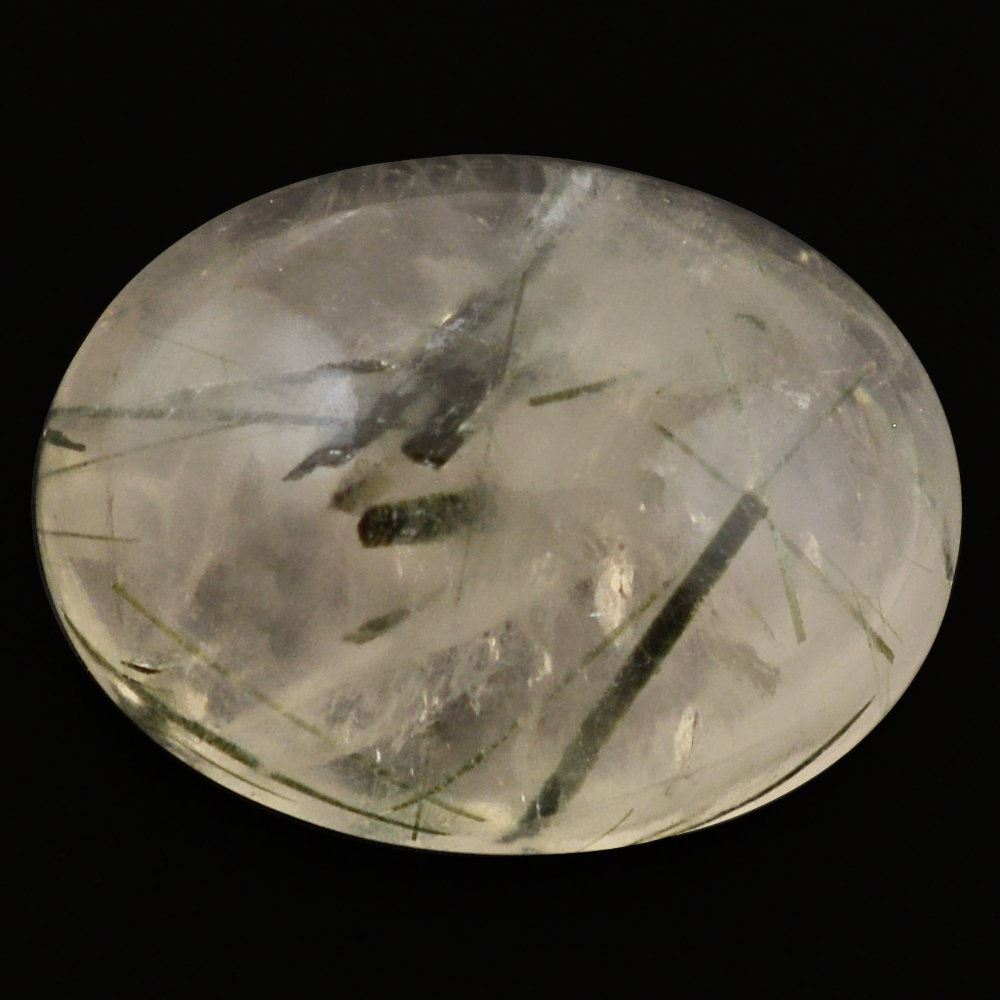 GREEN RUTILE QUARTZ OVAL CAB 16X12MM 9.35 Cts.