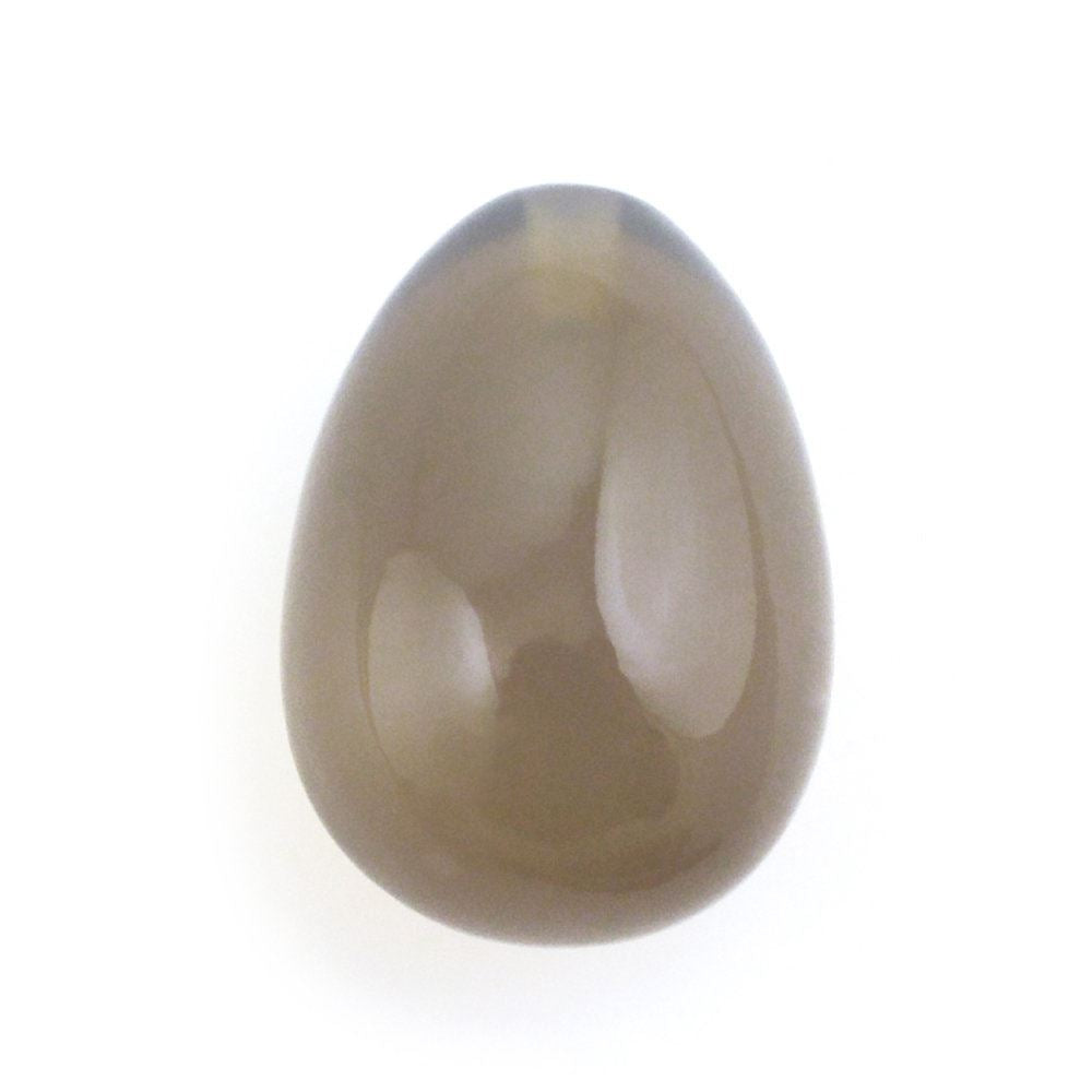 GREY AGATE PLAIN DROPS (HALF DRILL) 10X7MM 3.55 Cts.