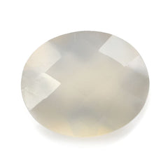 GREY AGATE CHECKER CUT OVAL 12X10MM  4.10 Cts.