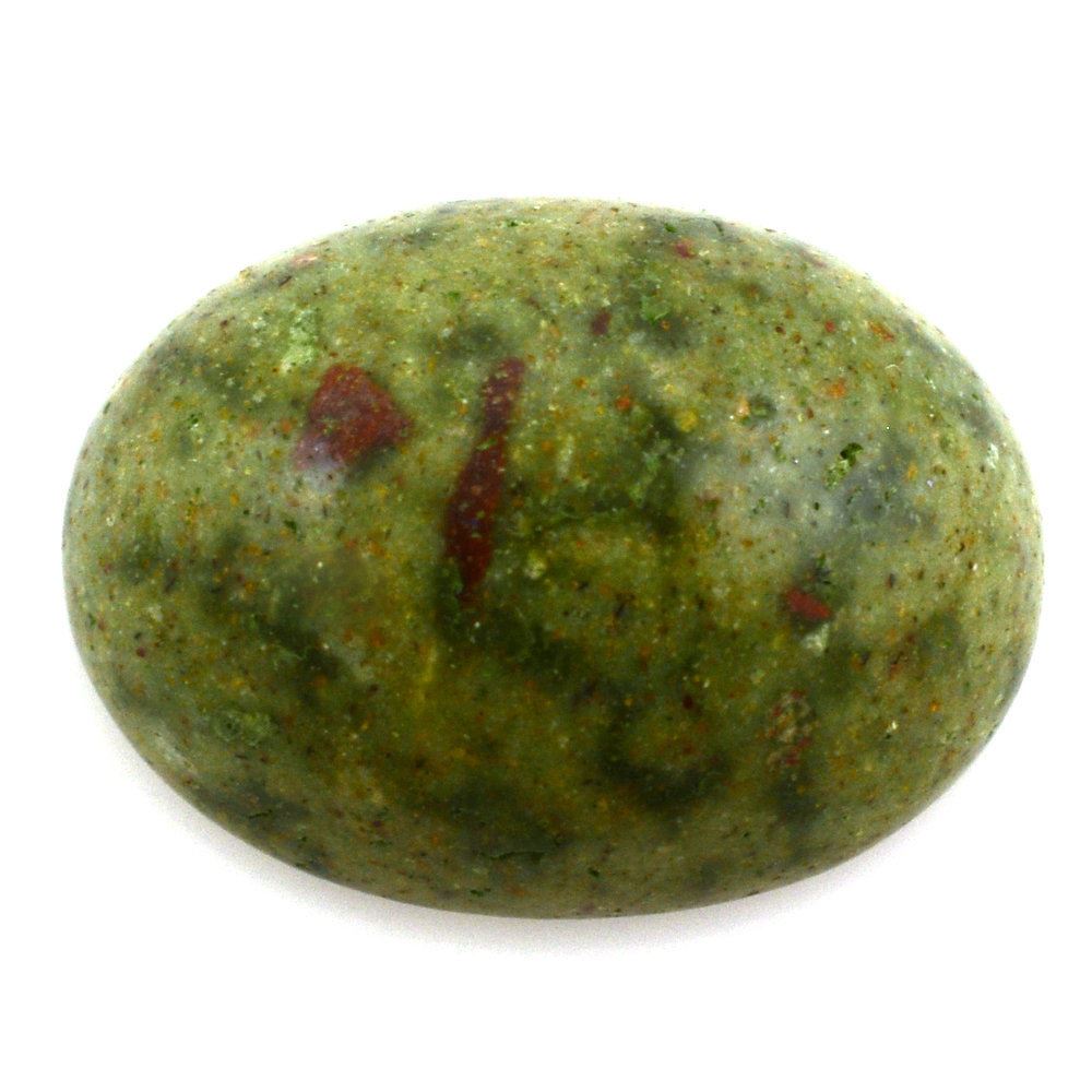 GREEN JASPER OVAL CAB 20X15MM 17.05 Cts.