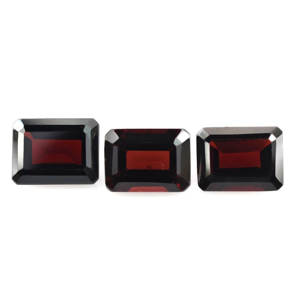 DARK RED GARNET CUT OCTAGON 8X6MM 1.80 Cts.