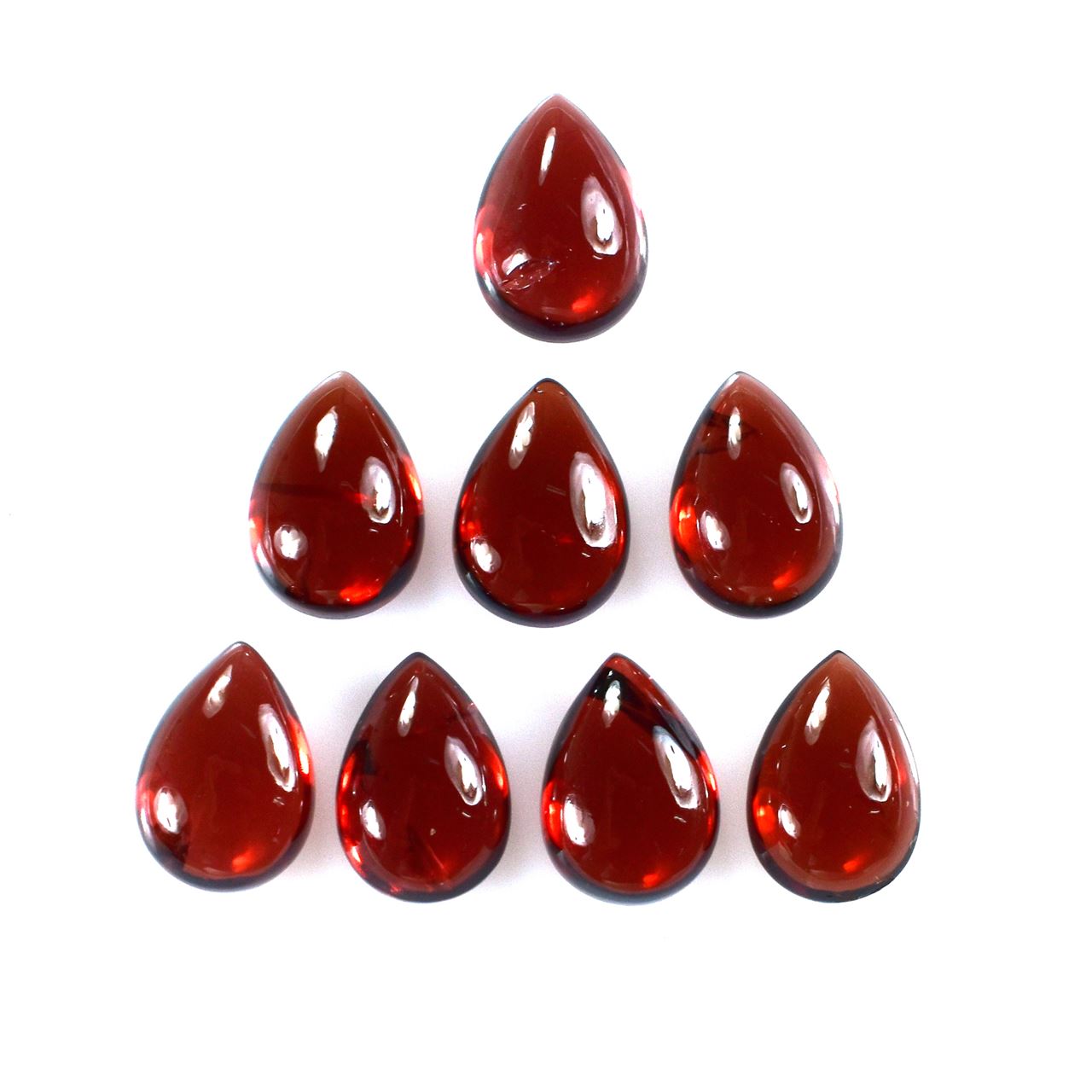 GARNET PLAIN PEAR CAB (OPEN RED)(HI)10.00X7.00 MM 2.65 Cts.