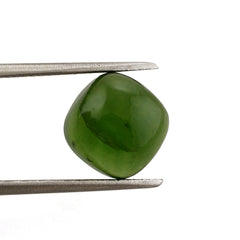 GREEN SERPENTINE CUSHION CAB 10MM 4.70 Cts.