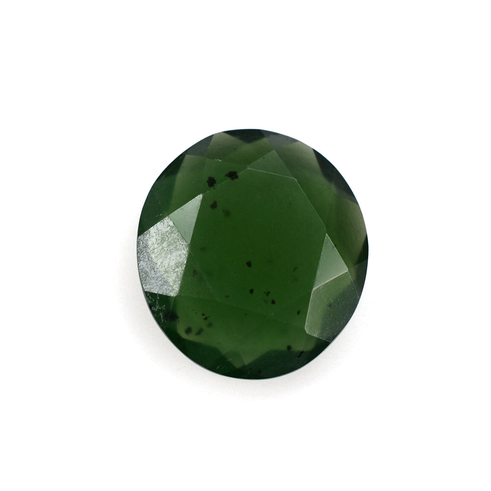 GREEN SERPENTINE BOTH SIDE TABLE CUT OVAL 10.50X9.50MM 2.25 Cts.