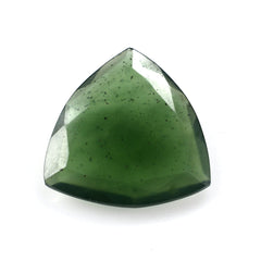 GREEN SERPENTINE CUT TRILLION (ROSE CUT BACK) 18MM 7.51 Cts.