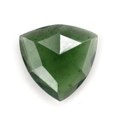 GREEN SERPENTINE CUT TRILLION (ROSE CUT BACK) 18MM 7.51 Cts.