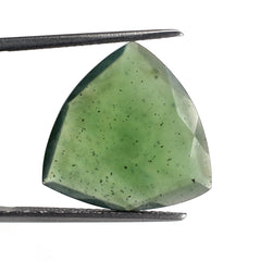 GREEN SERPENTINE CUT TRILLION (ROSE CUT BACK) 18MM 7.51 Cts.