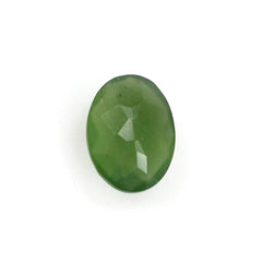 GREEN SERPENTINE CHECKER CUT OVAL 8X6MM 1.10 Cts.