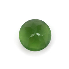 GREEN SERPENTINE CHECKER CUT ROUND 10MM 3.37 cts.