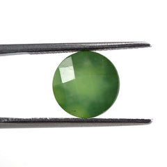 GREEN SERPENTINE CHECKER CUT ROUND 10MM 3.37 cts.