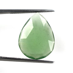 GREEN SERPENTINE ROSE CUT BRIOLETTE PEAR 20X15MM 7.17 Cts.