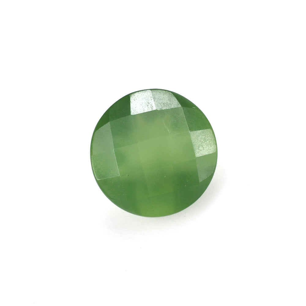 GREEN SERPENTINE CHECKER CUT ROUND 8MM 1.70 Cts.