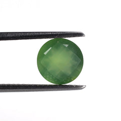 GREEN SERPENTINE CHECKER CUT ROUND 8MM 1.70 Cts.