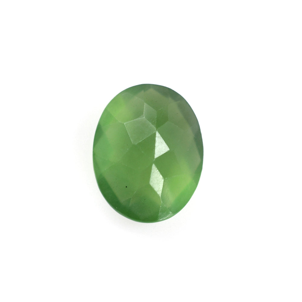 GREEN SERPENTINE CHECKER CUT OVAL 10X8MM 2.19 Cts.